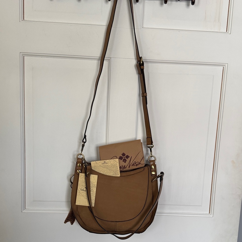 Patricia Nash Nubuck Collection Tan Leather Shoulder Bag. New - Picture 3 of 16